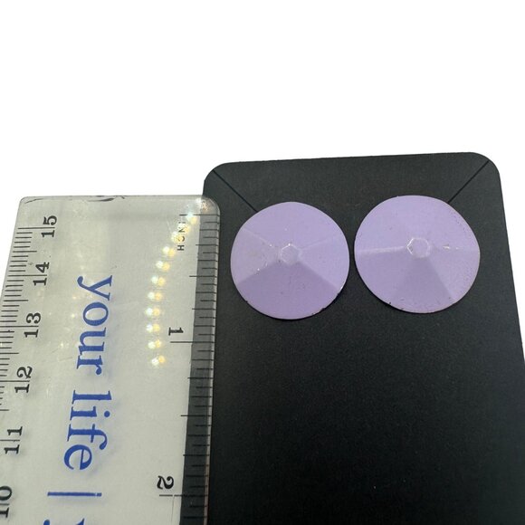 Vintage Lavender Purple Geometric Stud Earrings - Picture 4 of 5